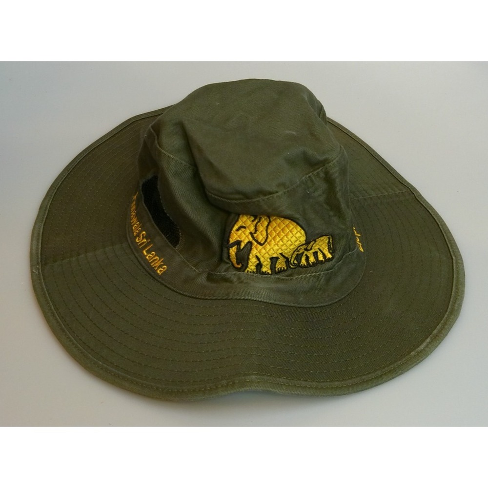 Pinnawala Sri Lanka Elephant Orphanage Safari Hat Olive Green Boonie Hat Large